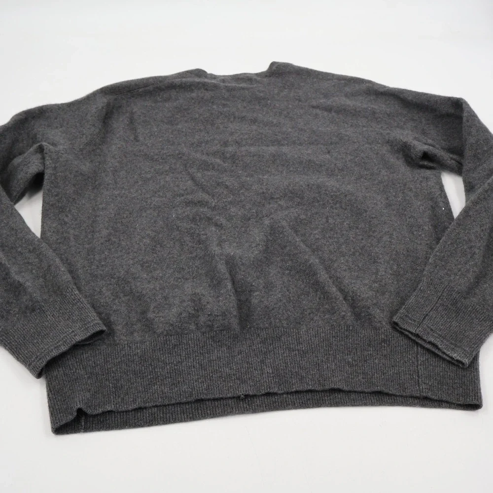 Banana Republic Merino Wool Sweater Mens L Grey Italian Yarn Crewneck J1101